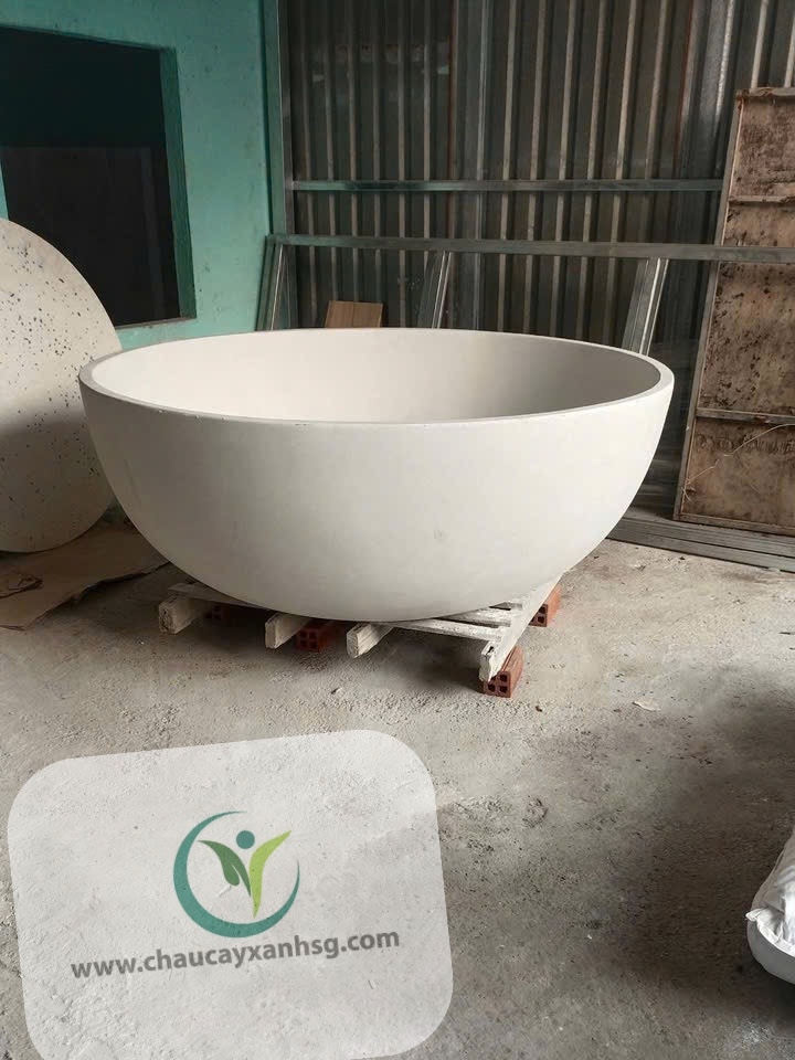 Bồn tăm tròn terrazzo