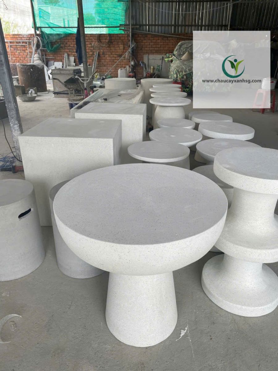 Bàn Cà Phê Đá Mài Terrazzo D60 x H75cm 