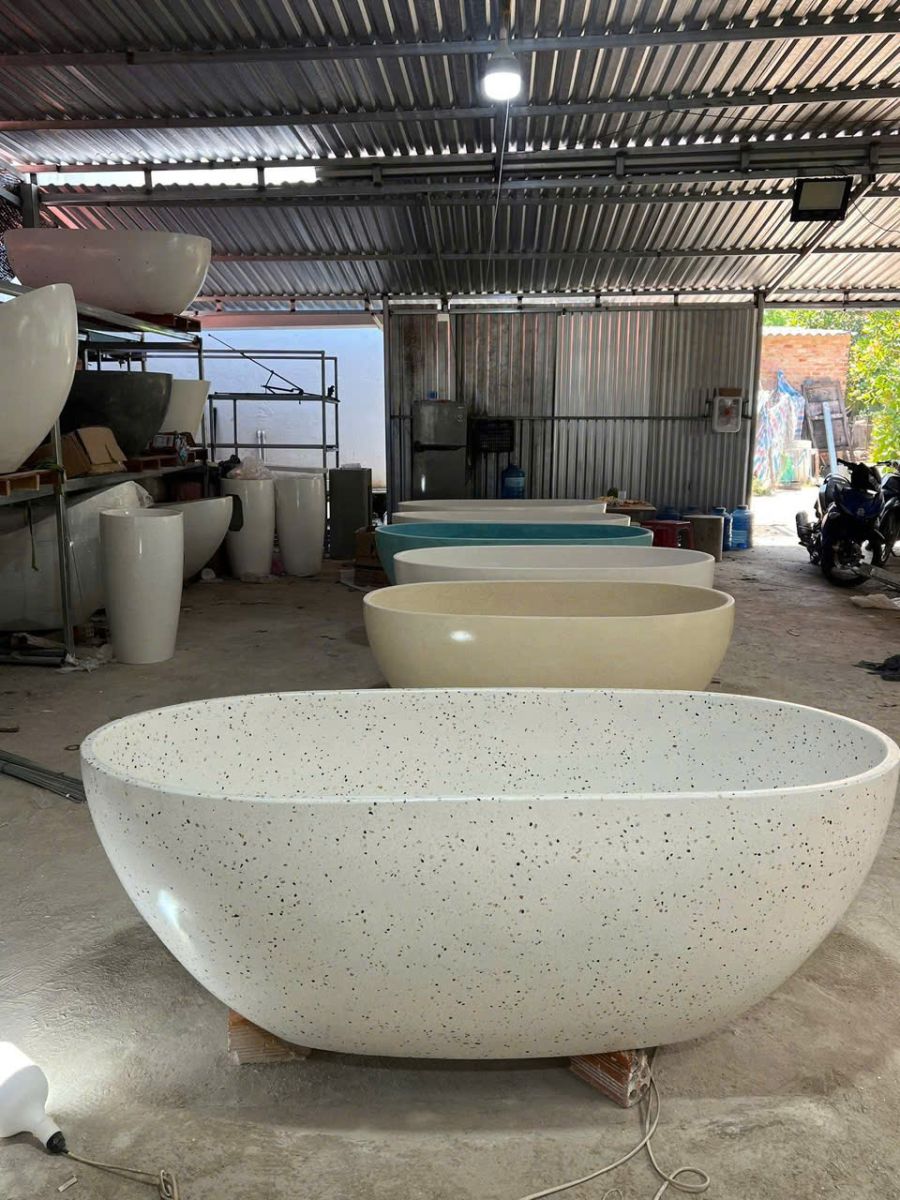 Bồn Tăm Nằm Terrazzo dáng oval Tại Thành Phố Hồ Chí Minh
