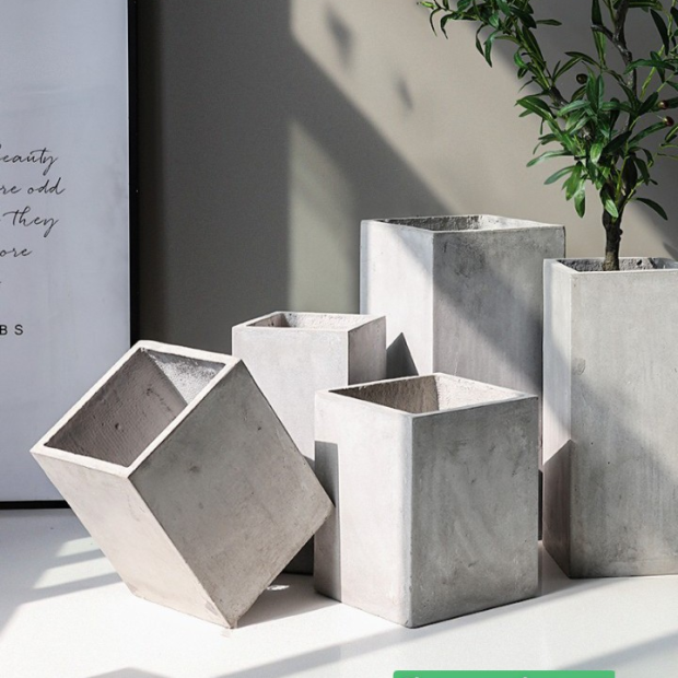 Chậu xi măng trụ vuông