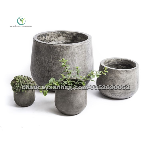 Chậu xi măng hình thúng 25×18