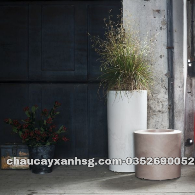 Chậu trồng cây đá mài trụ tròn 30×60