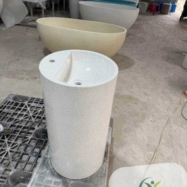 Lavabo Trụ Đứng Terrazzo Theo Kích Thước