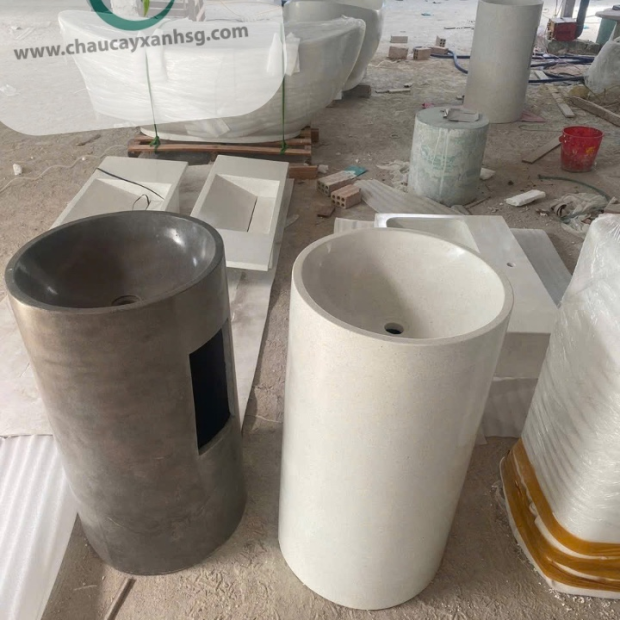 Lavabo Trụ Đứng Terrazzo Theo Kích Thước