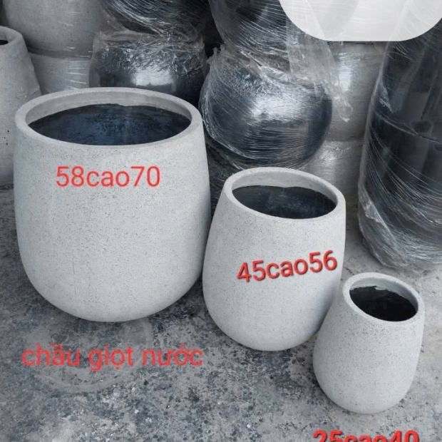 Chậu Xi Măng Dáng Giọt Nước