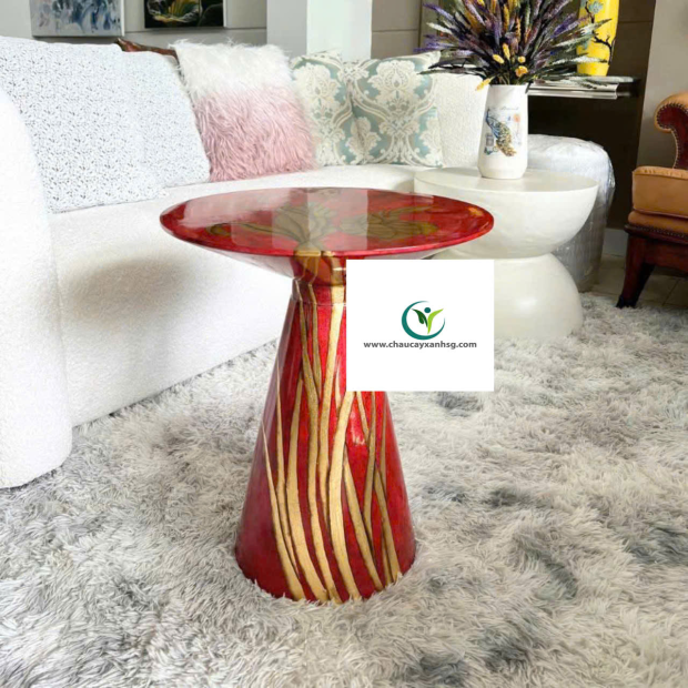 Bàn đá terrazzo in họa tiết