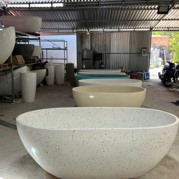 Bồn Tắm Nằm Đá Mài Terrazzo Tại Thành Phố Hồ Chí Minh