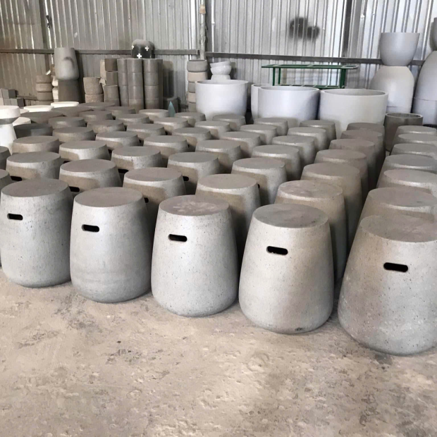 Đôn bê tông đá mài hình trống