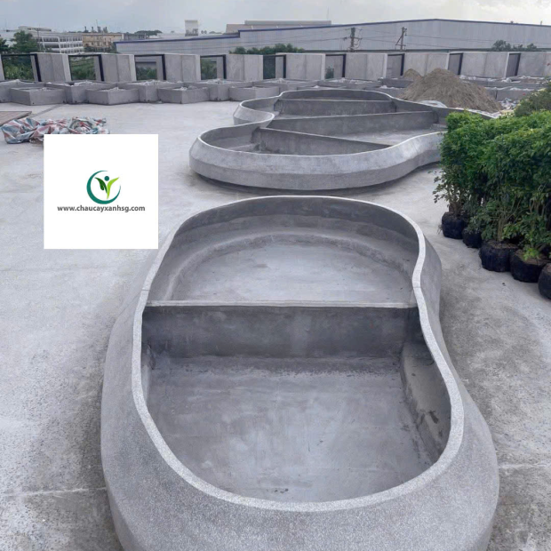 Thi Công Thiết Kế Chậu Cây Composite Đá Mài Cho Ban Công, Sân Thượng, Hành Lang