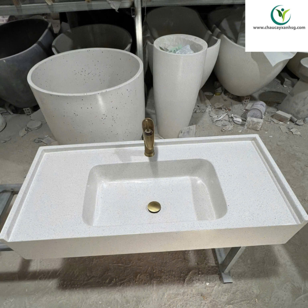 Thi công, Thiết Kế Hạng Mục Bê Tông Đá Mài Terrazzo Cho Mặt Bếp, Bàn Ghế, Lavabo, Bồn Tắm