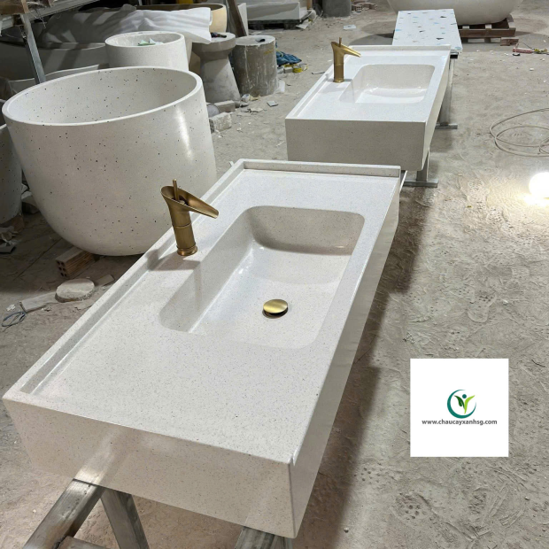 Thi công, Thiết Kế Hạng Mục Bê Tông Đá Mài Terrazzo Cho Mặt Bếp, Bàn Ghế, Lavabo, Bồn Tắm