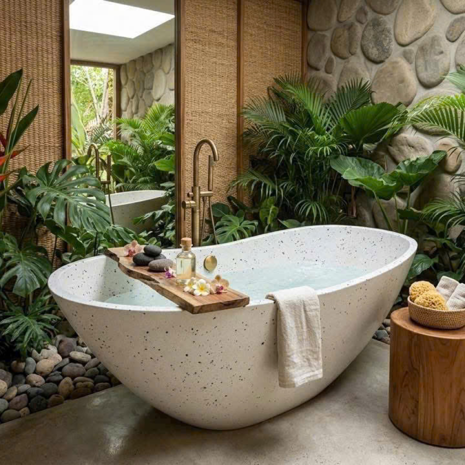 Bồn Tắm Nằm Đá Mài Terrazzo Tại Thành Phố Hồ Chí Minh