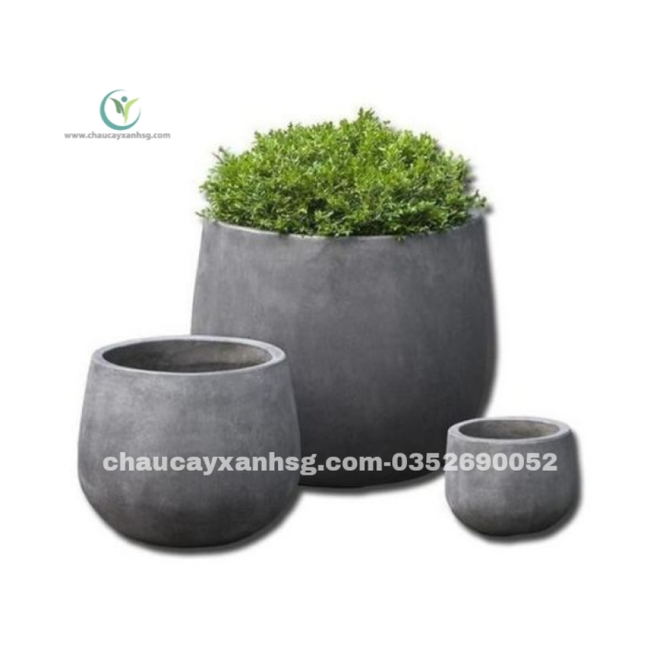 Chậu xi măng hình thúng 25×18