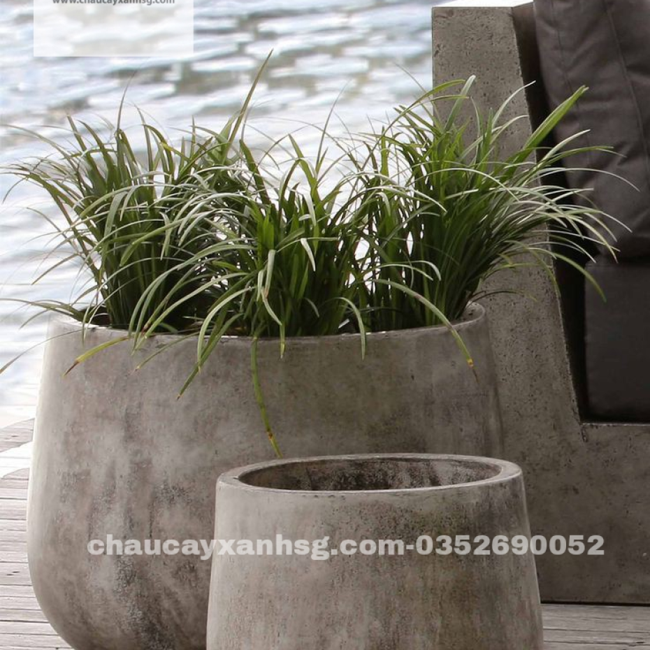Chậu xi măng hình thúng 25×18