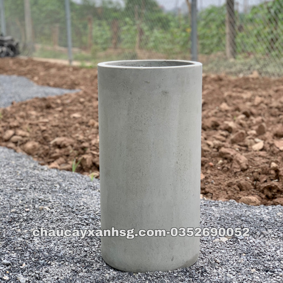 Chậu trồng cây đá mài trụ tròn 30×60