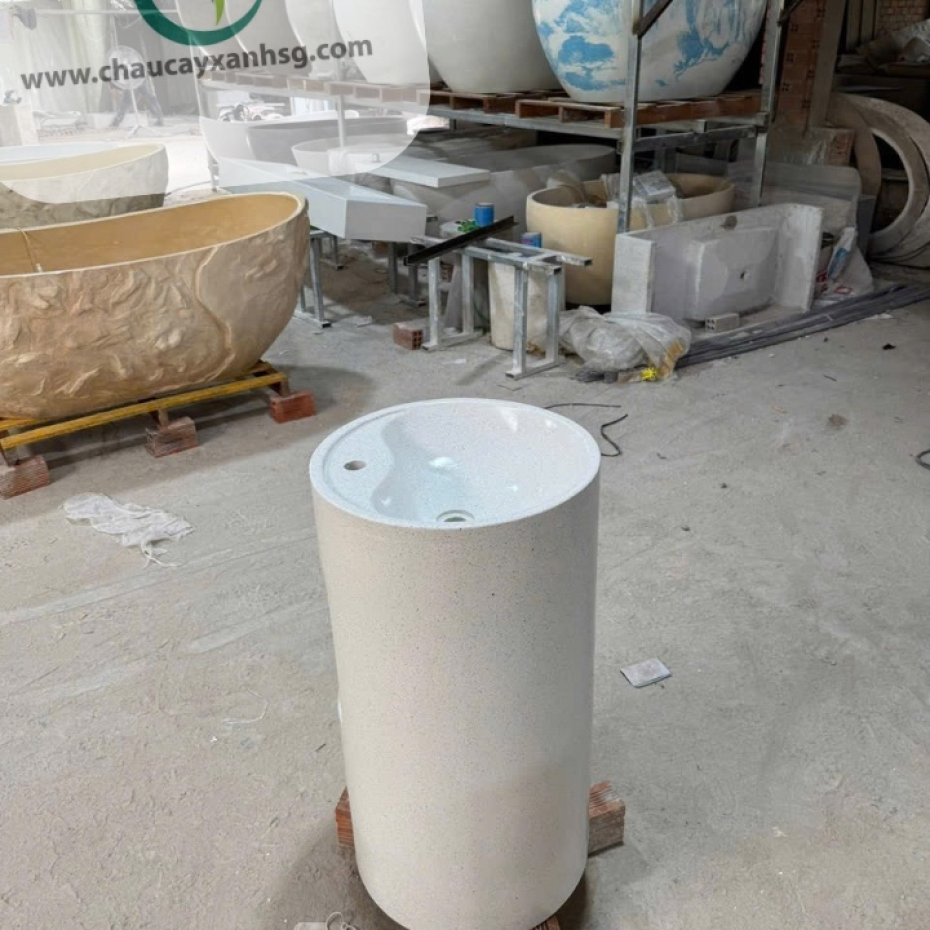 Lavabo Trụ Đứng Terrazzo Theo Kích Thước