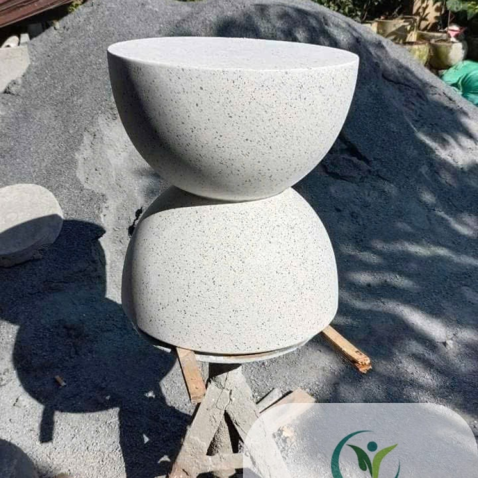 Đôn terrazzo hình bán nguyệt