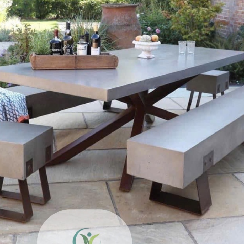 Ghế Dài Chân Sắt Xi Măng