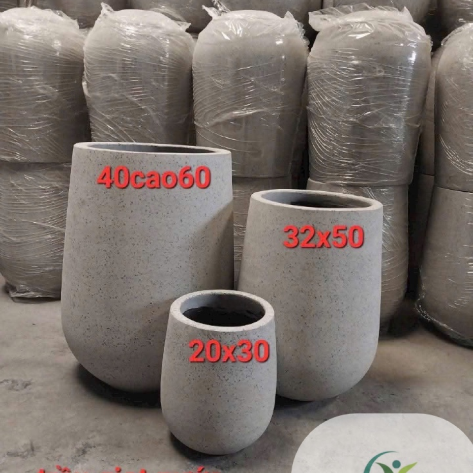 Chậu Xi Măng Dáng Giọt Nước