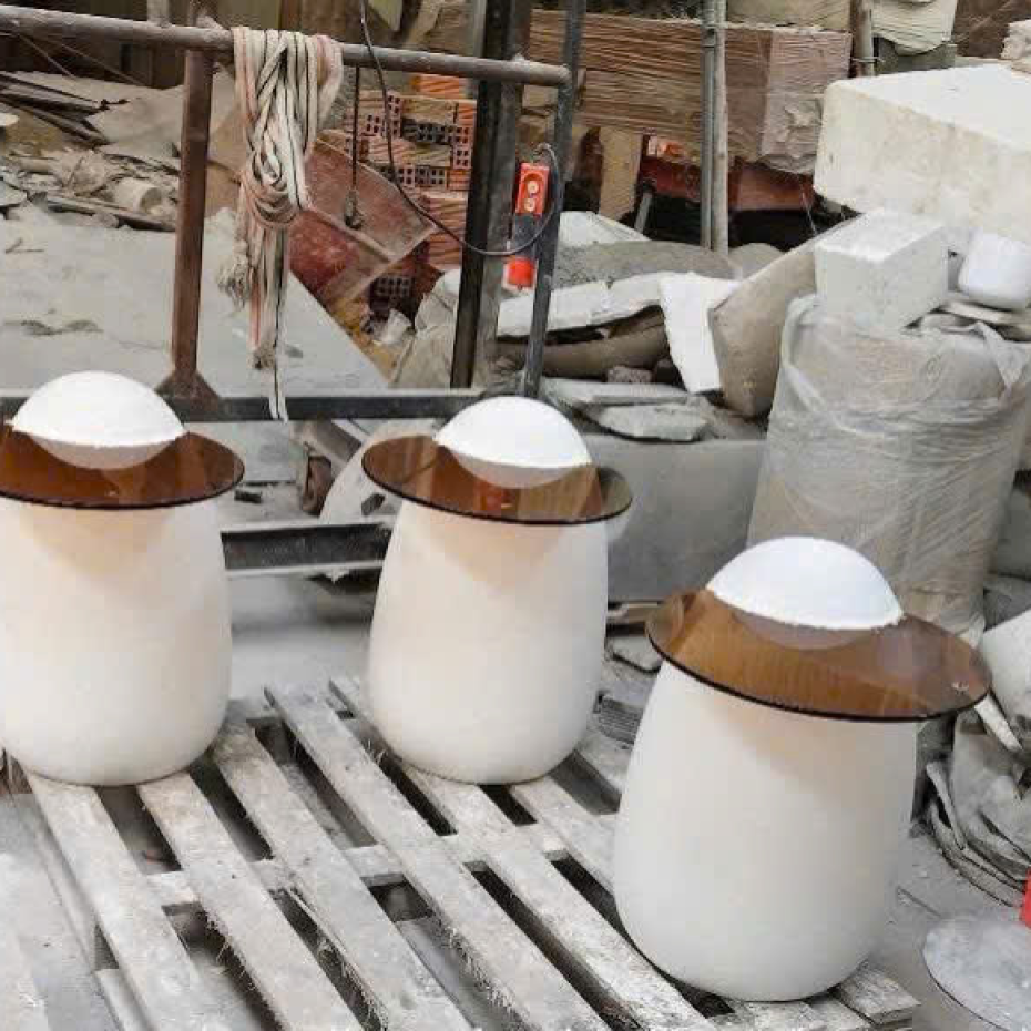 Bàn trà terrazzo đá mài