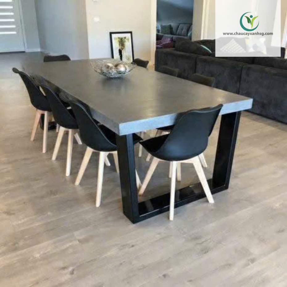 Bàn Bê Tông Hình Chữ Nhật Cho Phòng Khách