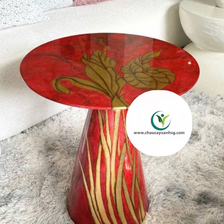 Bàn đá terrazzo in họa tiết