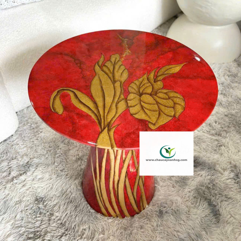 Bàn đá terrazzo in họa tiết