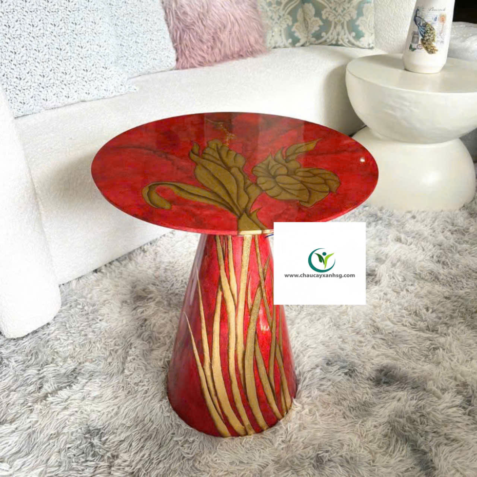 Bàn đá terrazzo in họa tiết