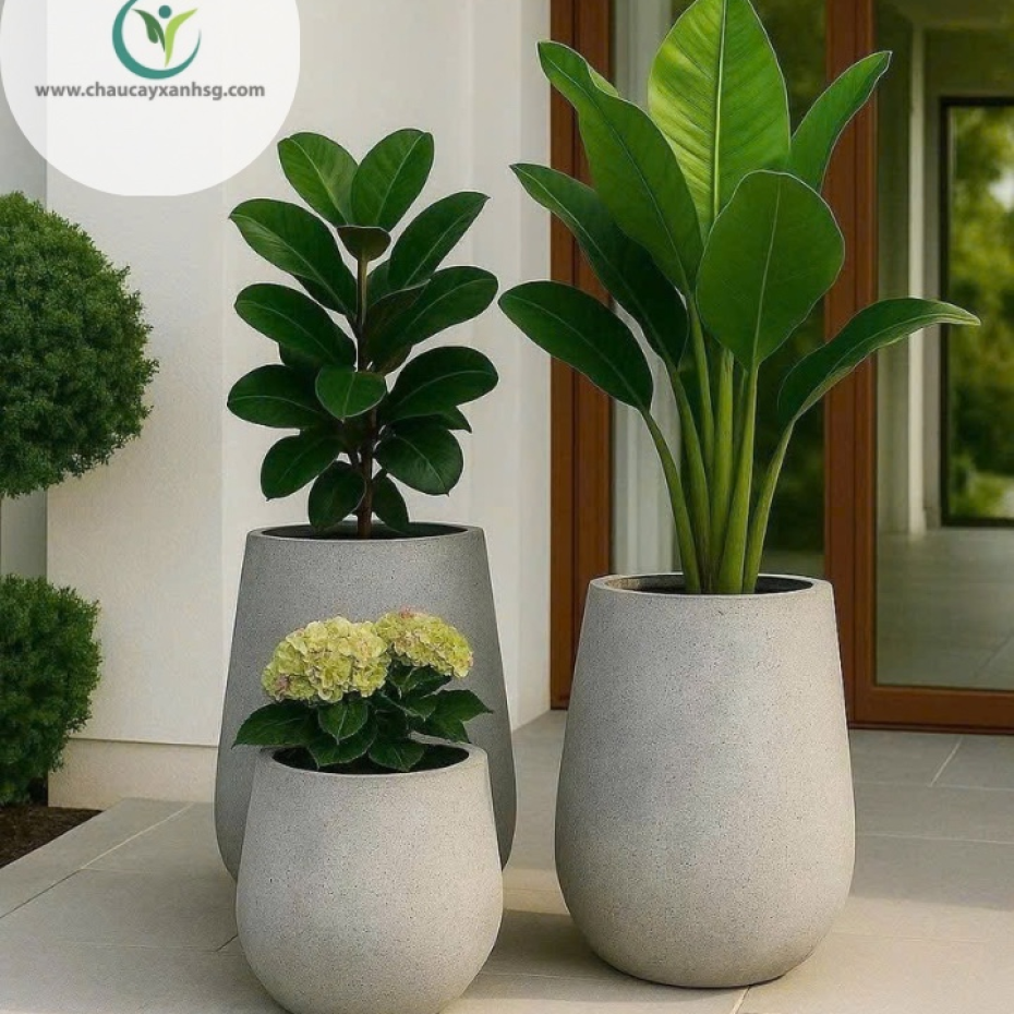 Bán Chậu Xi Măng Đá Mài Trồng Cây TP.HCM
