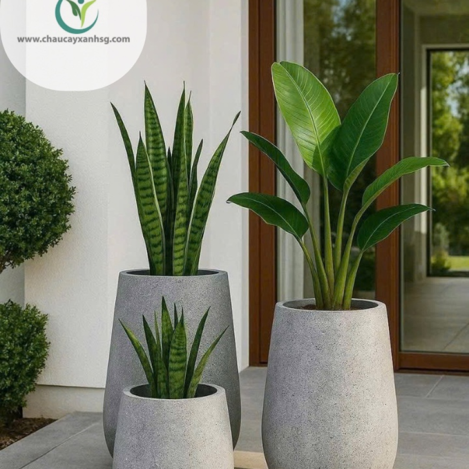 Bán Chậu Xi Măng Đá Mài Trồng Cây TP.HCM