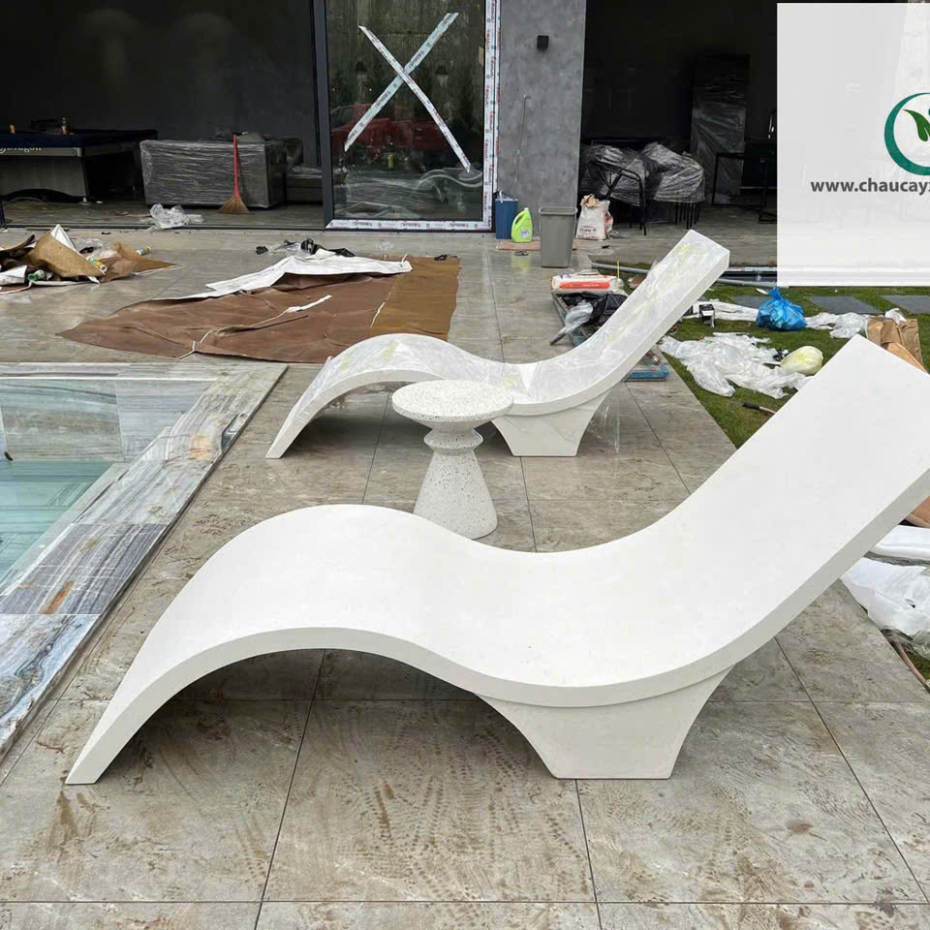 Ghế Tựa Hồ Bơi, Bãi Biển Đá Mài Terrazzo