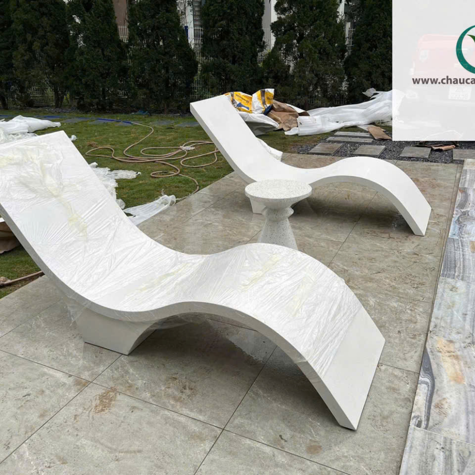 Ghế Tựa Hồ Bơi, Bãi Biển Đá Mài Terrazzo