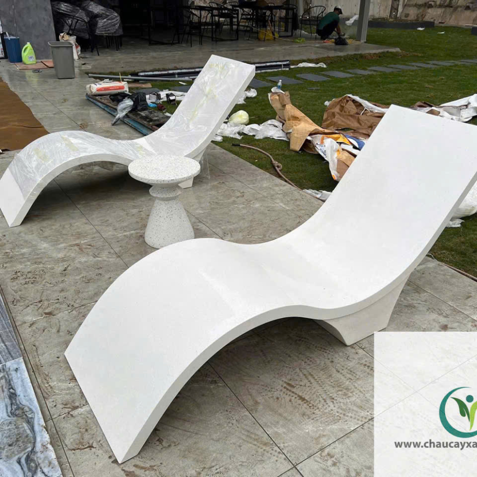 Ghế Tựa Hồ Bơi, Bãi Biển Đá Mài Terrazzo