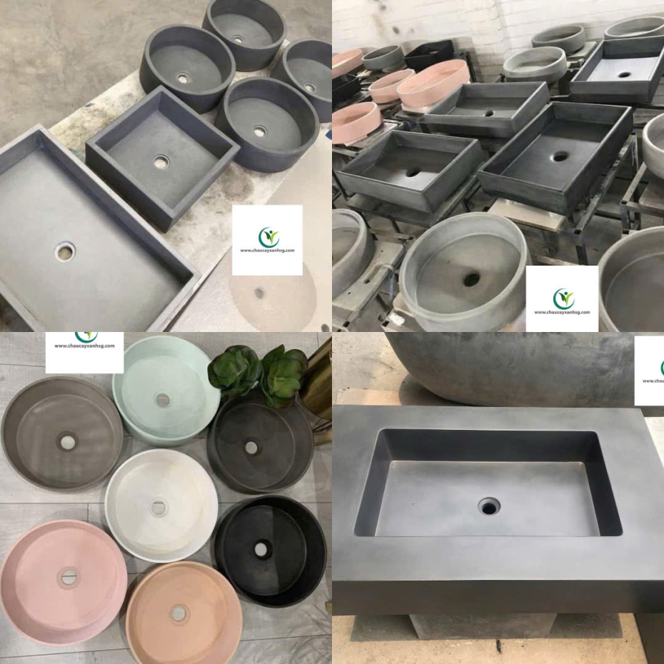 Xưởng Sản Xuất Chậu Rửa Lavabo Theo Yêu Cầu, Lavabo Đá Mài Treo Tường