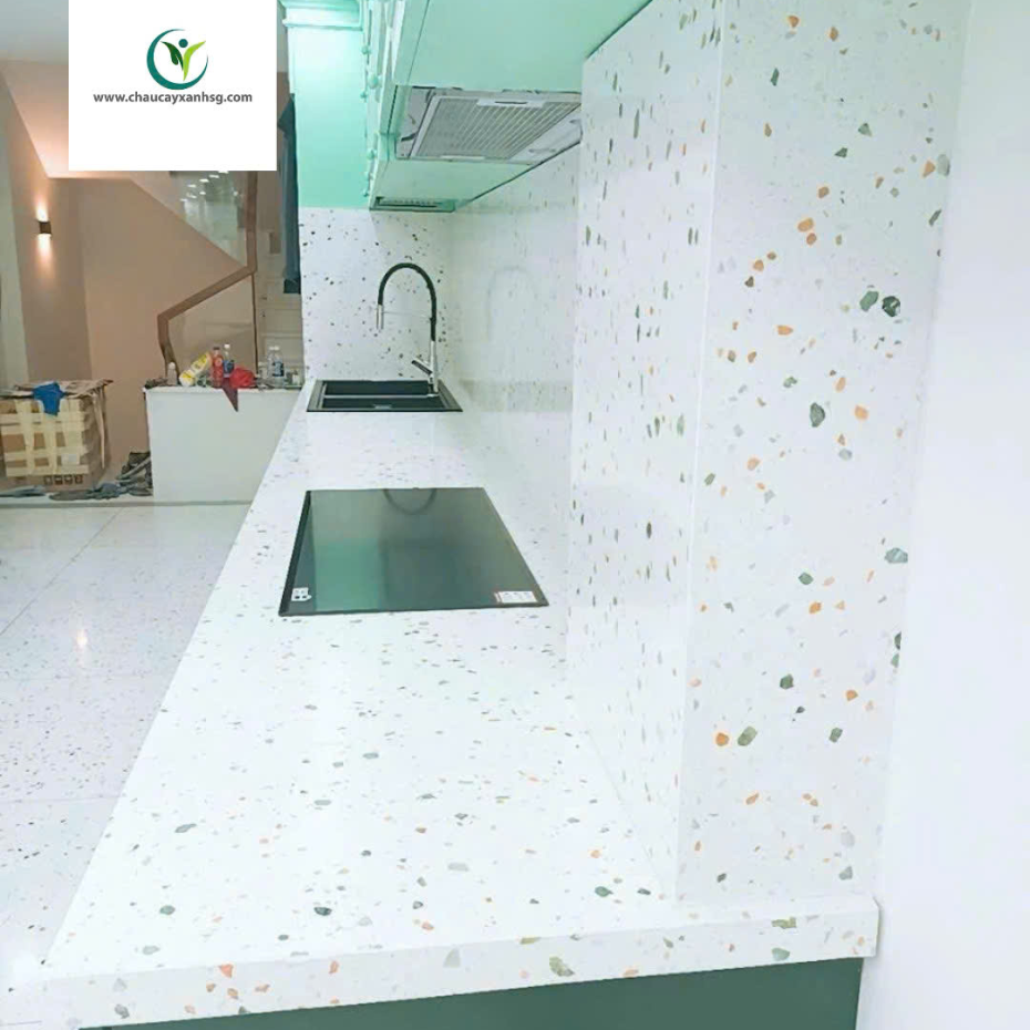 Thi công, Thiết Kế Hạng Mục Bê Tông Đá Mài Terrazzo Cho Mặt Bếp, Bàn Ghế, Lavabo, Bồn Tắm