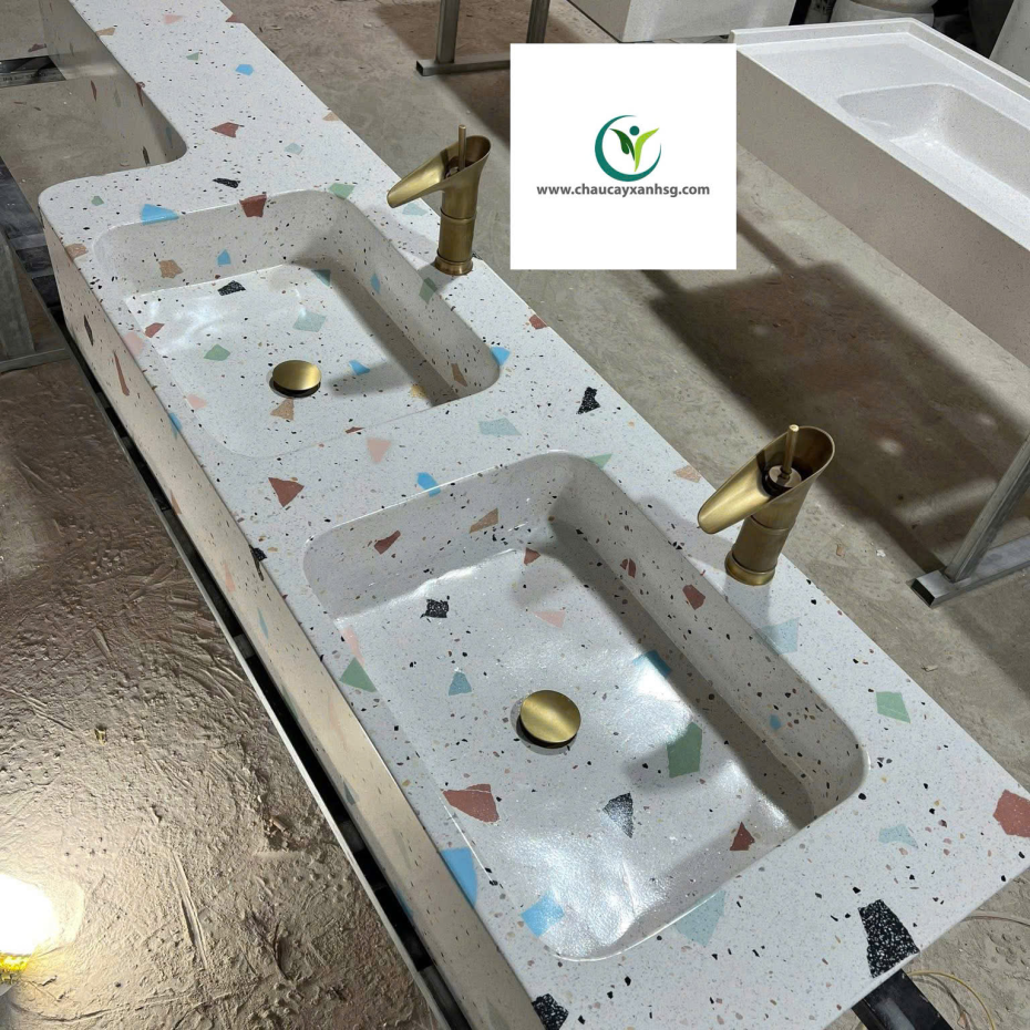Thi công, Thiết Kế Hạng Mục Bê Tông Đá Mài Terrazzo Cho Mặt Bếp, Bàn Ghế, Lavabo, Bồn Tắm