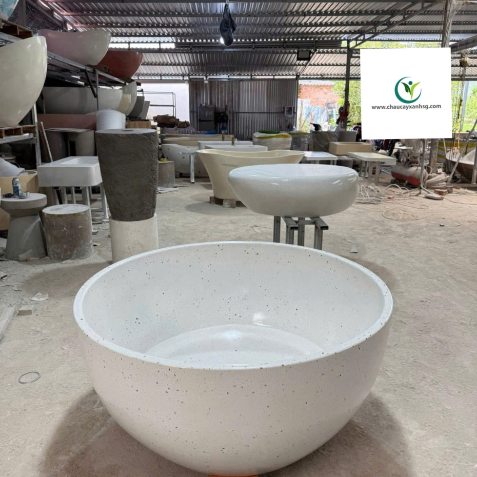 Thi công, Thiết Kế Hạng Mục Bê Tông Đá Mài Terrazzo Cho Mặt Bếp, Bàn Ghế, Lavabo, Bồn Tắm