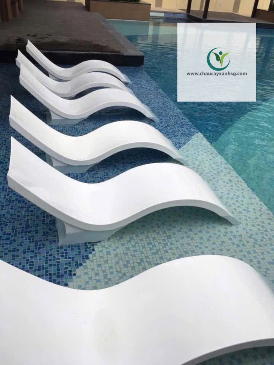 Ghế Tựa Hồ Bơi, Bãi Biển Đá Mài Terrazzo