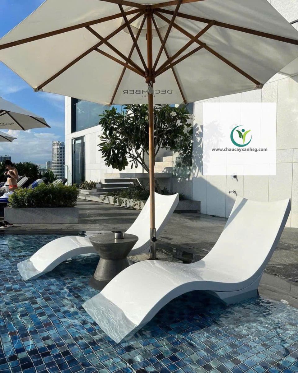 Ghế Tựa Hồ Bơi, Bãi Biển Đá Mài Terrazzo