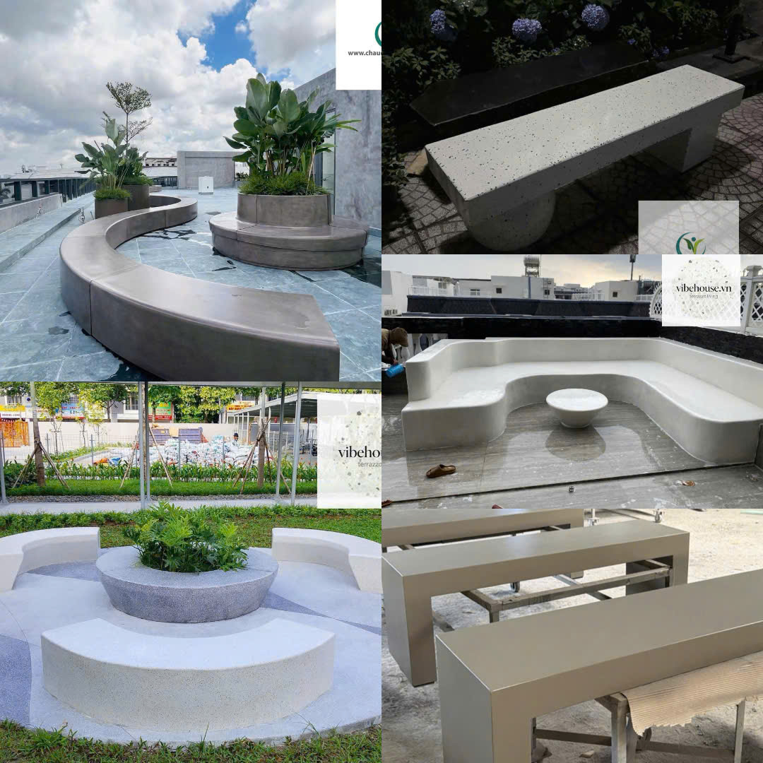 Ghế Đá Mài Terrazzo Ngoài Trời Có Bền Không?