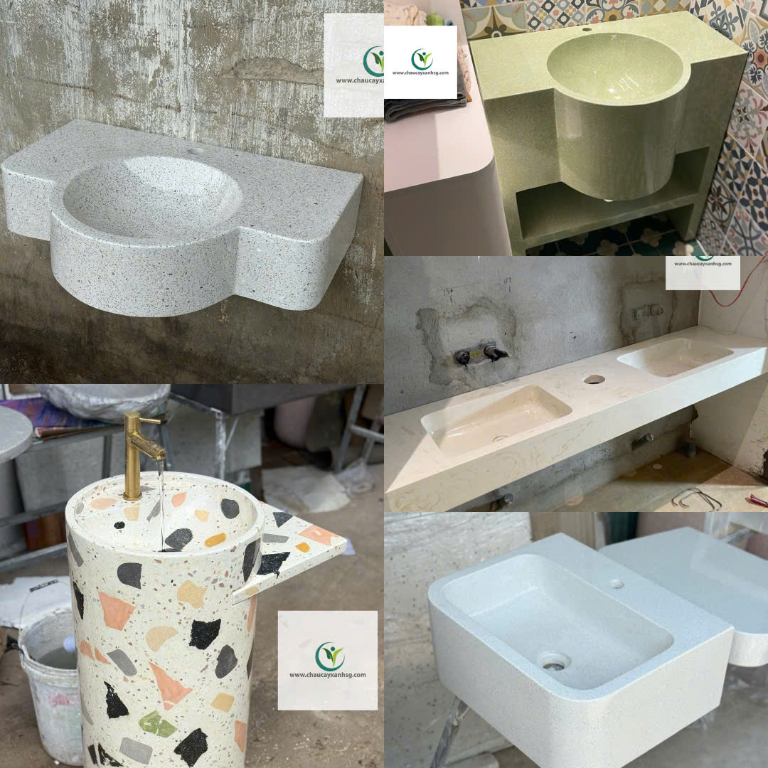 30 Mẫu Lavabo Terrazzo Đẹp Cho Biệt Thự
