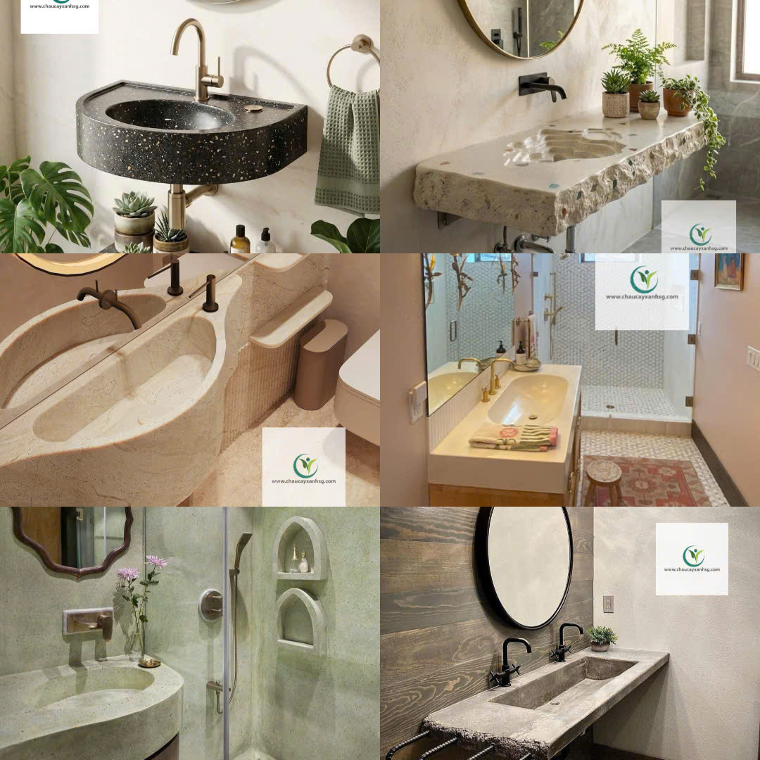 30 Mẫu Lavabo Terrazzo Đẹp Cho Biệt Thự
