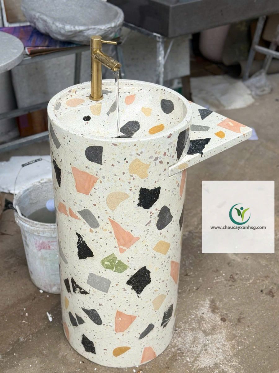 30 Mẫu Lavabo Terrazzo Đẹp Cho Biệt Thự