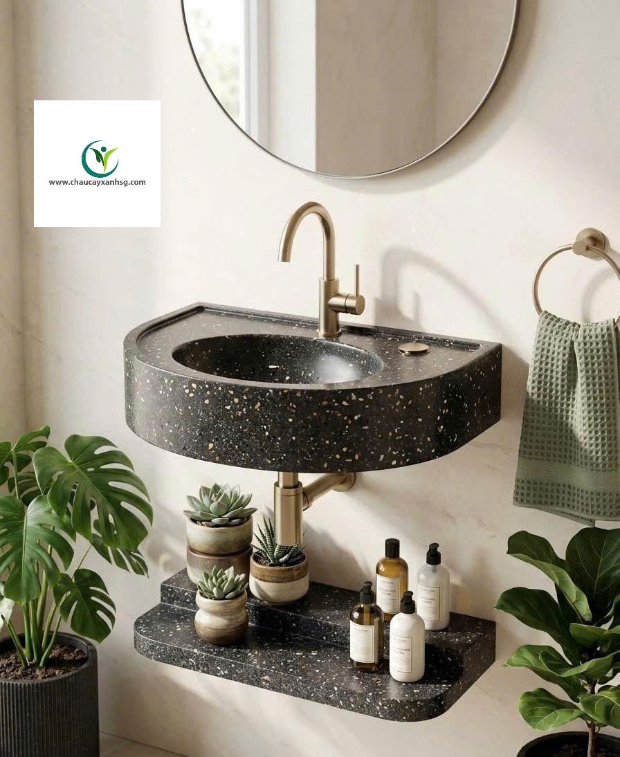 30 Mẫu Lavabo Terrazzo Đẹp Cho Biệt Thự