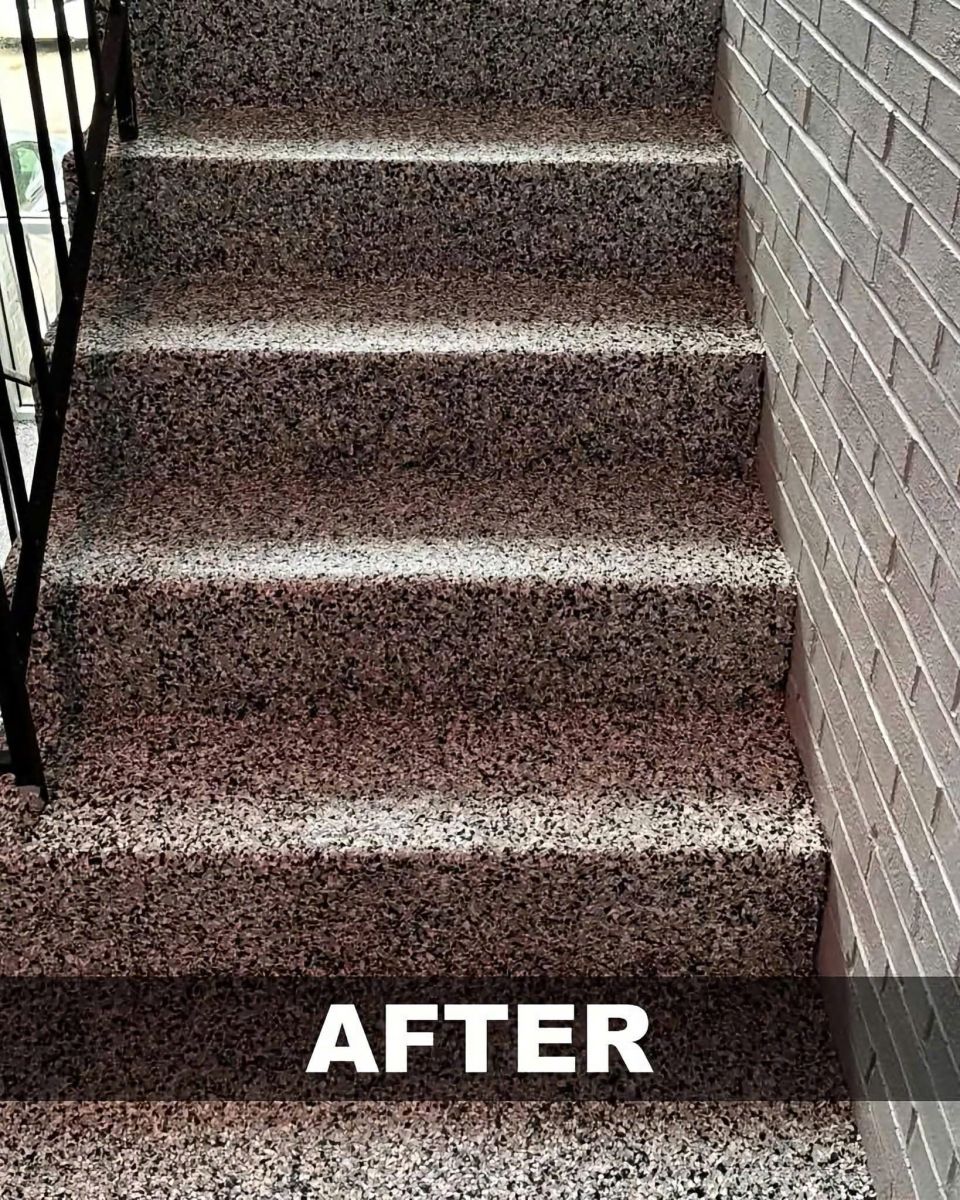 Cầu thang sau khi thi công  terrazzo 