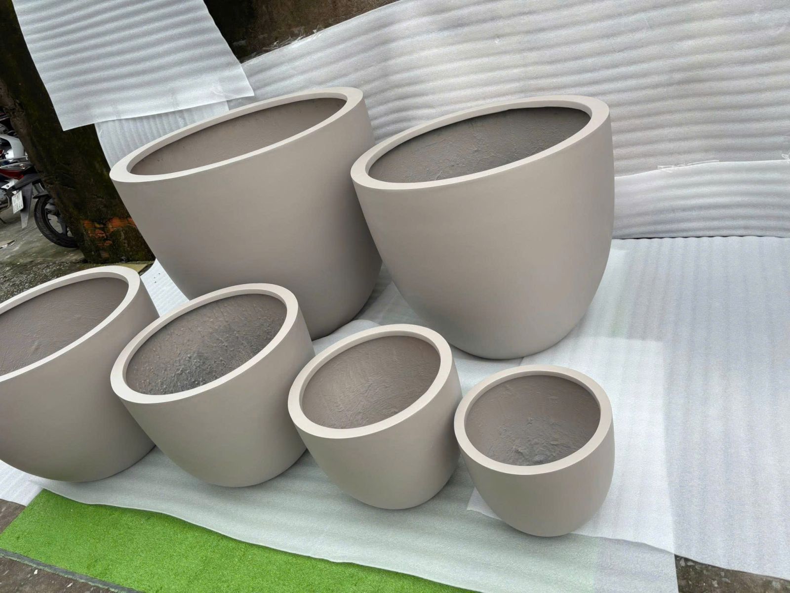 chậu composite sợi thuỷ tinh tròn