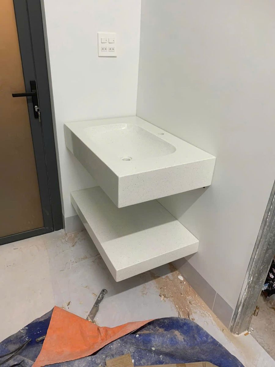 Chậu rửa đá terrazzo âm tường tại TP.HCM