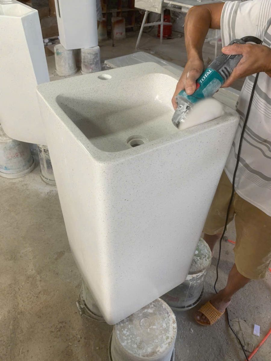 Chậu Lavabo Đá Mài Terrazzo cao cấp
