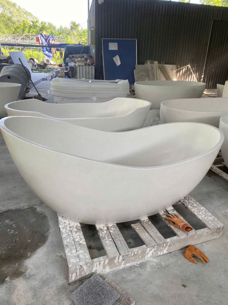 Bồn tắm terrazzo đẹp - và đá tự nhiên nên chọn loại nào