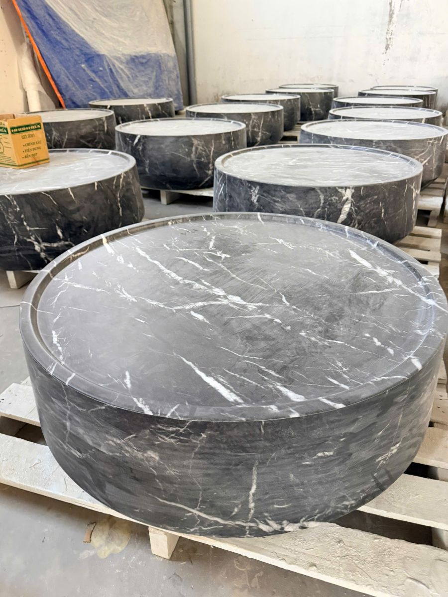 Đá marble - bàn sofa đen nhúng